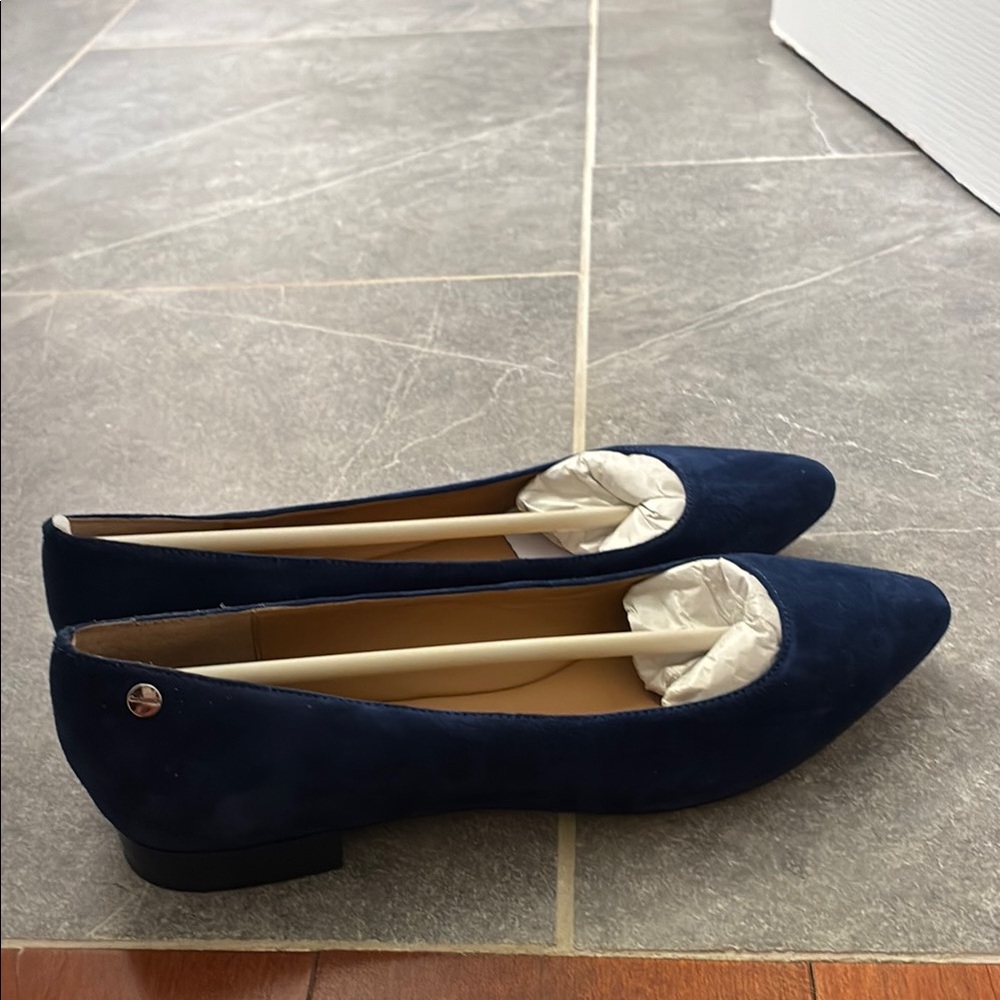Calvin Klein Blue Suede Flats